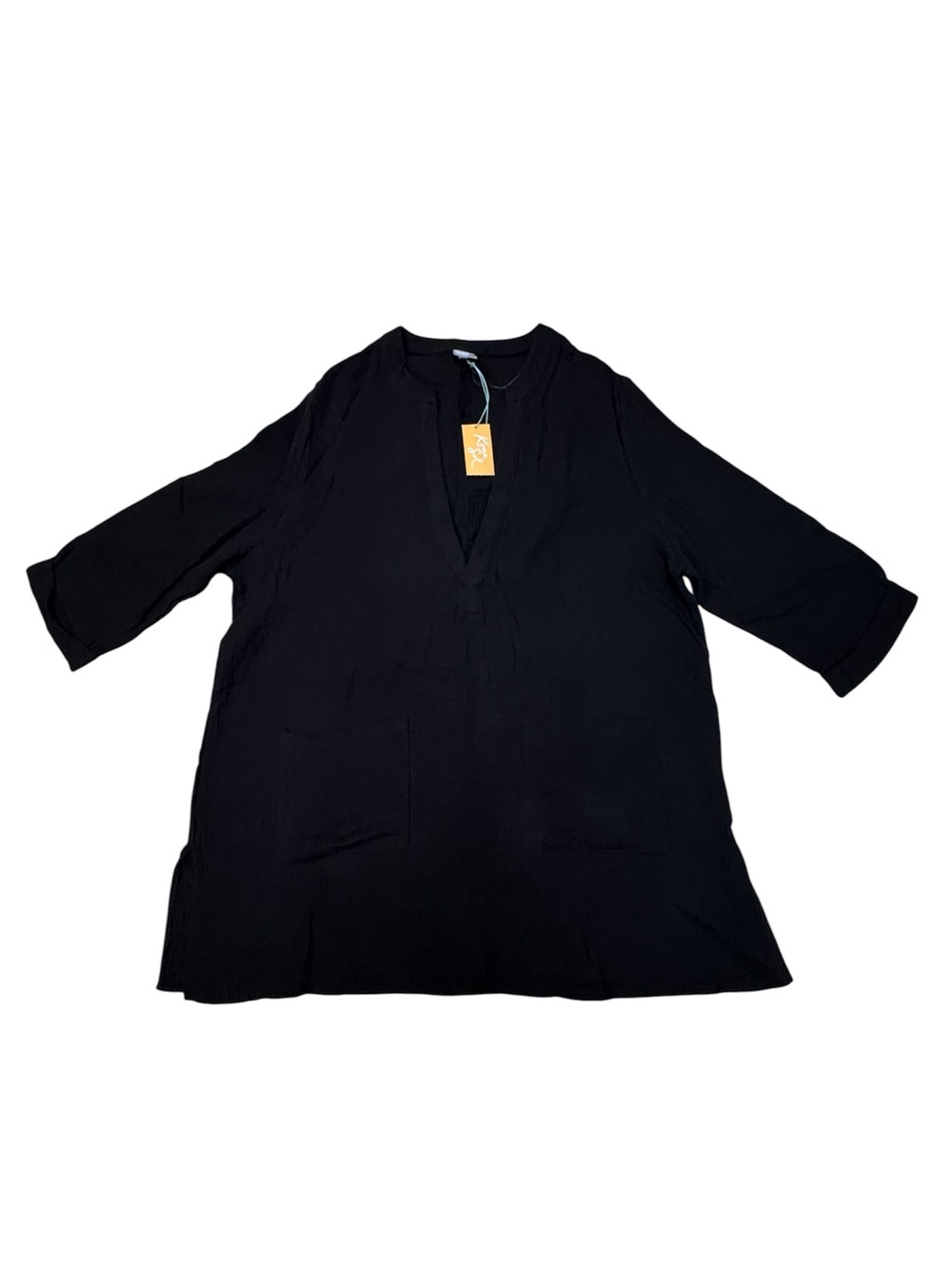 Kona Sol Women’s Black Pullover Tunic V Neck Swimsuit Cover Up Size Large New